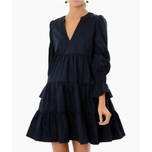 Tuckernuck Pomander Place Women’s M Navy‎ Cotton Poplin Kenzo Dress Flirty Chic
